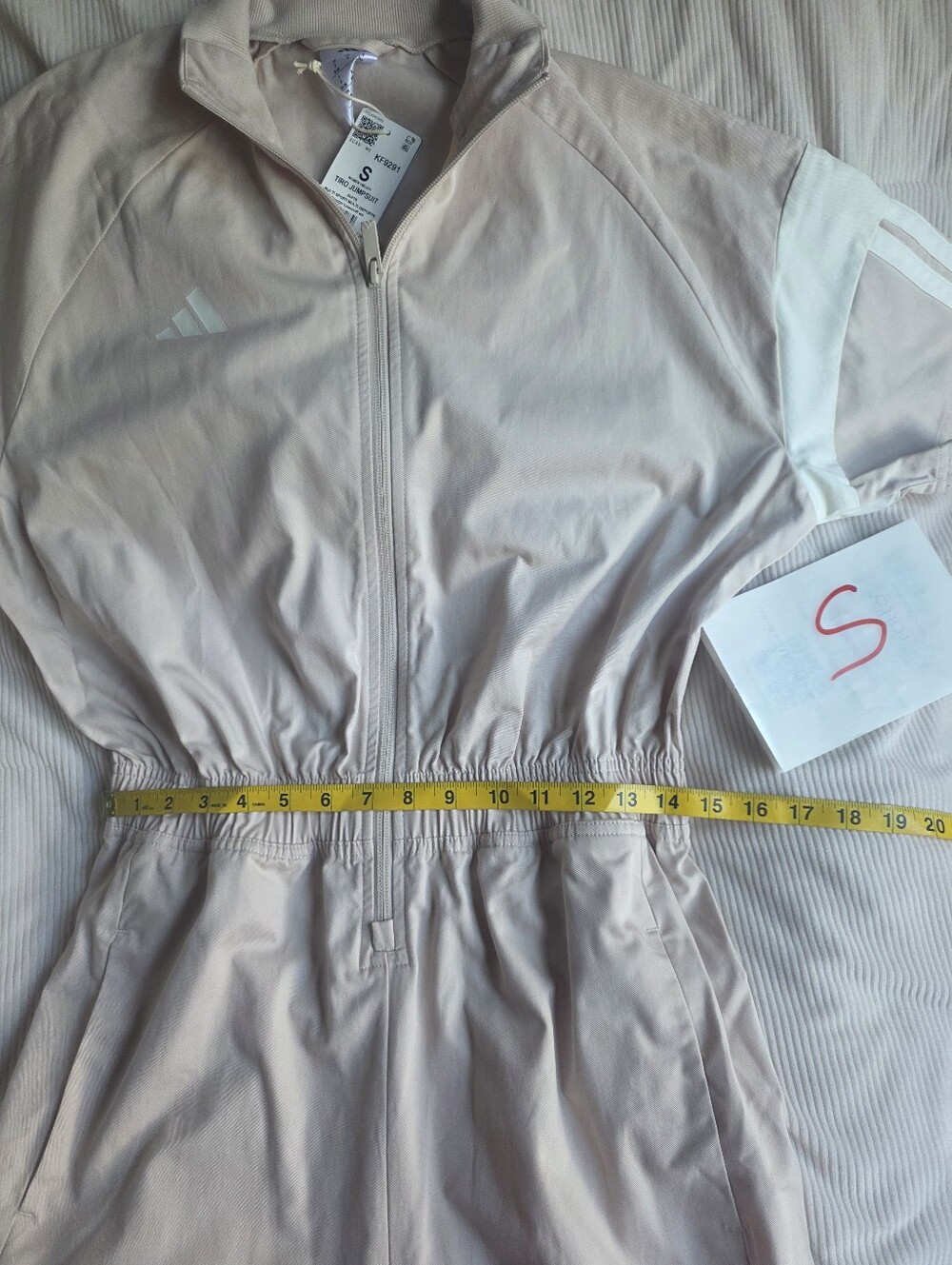 Adidas Women's Tiro Jumpuit Crystal Linen Off White Bnwt - Picture 6 of 9